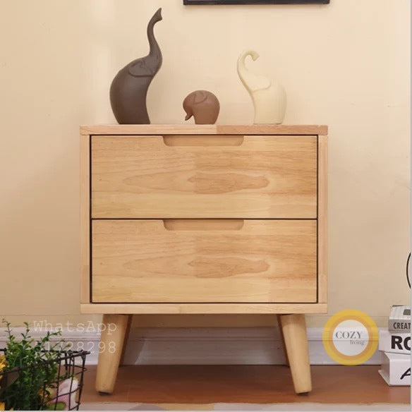 W26 solid wood bedside table