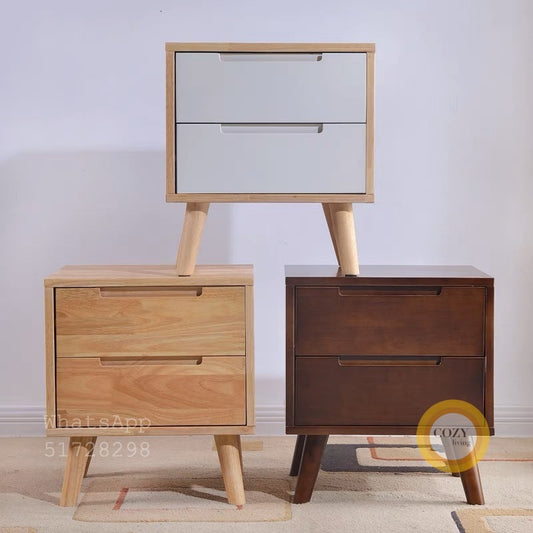 W26 solid wood bedside table