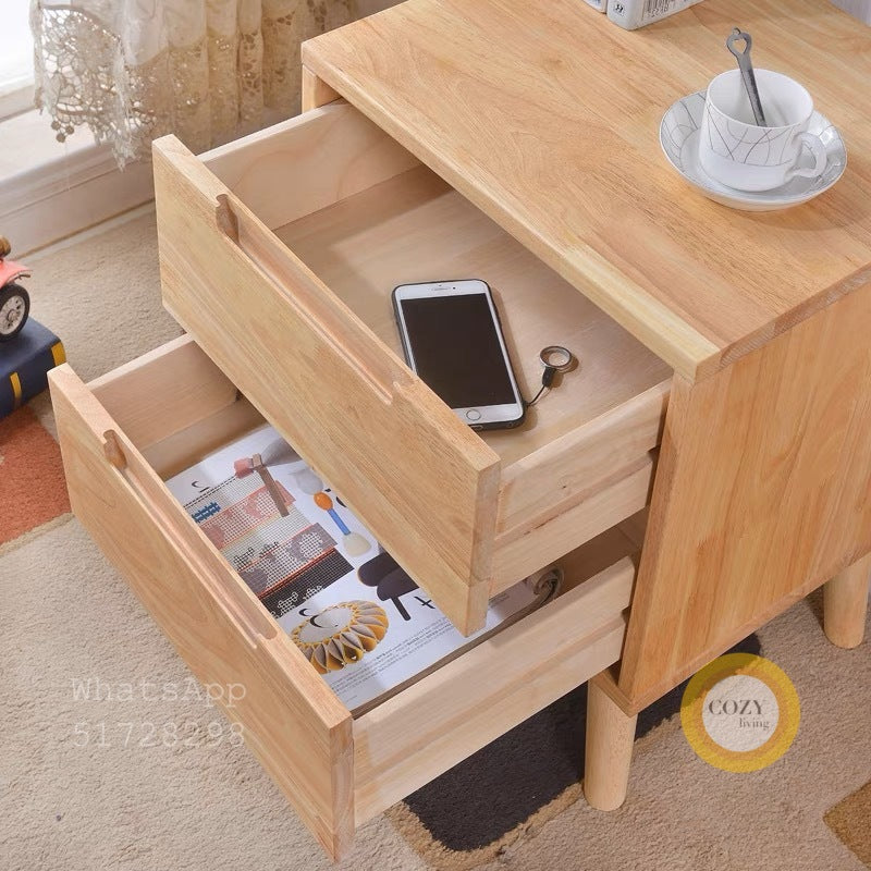 W26 solid wood bedside table