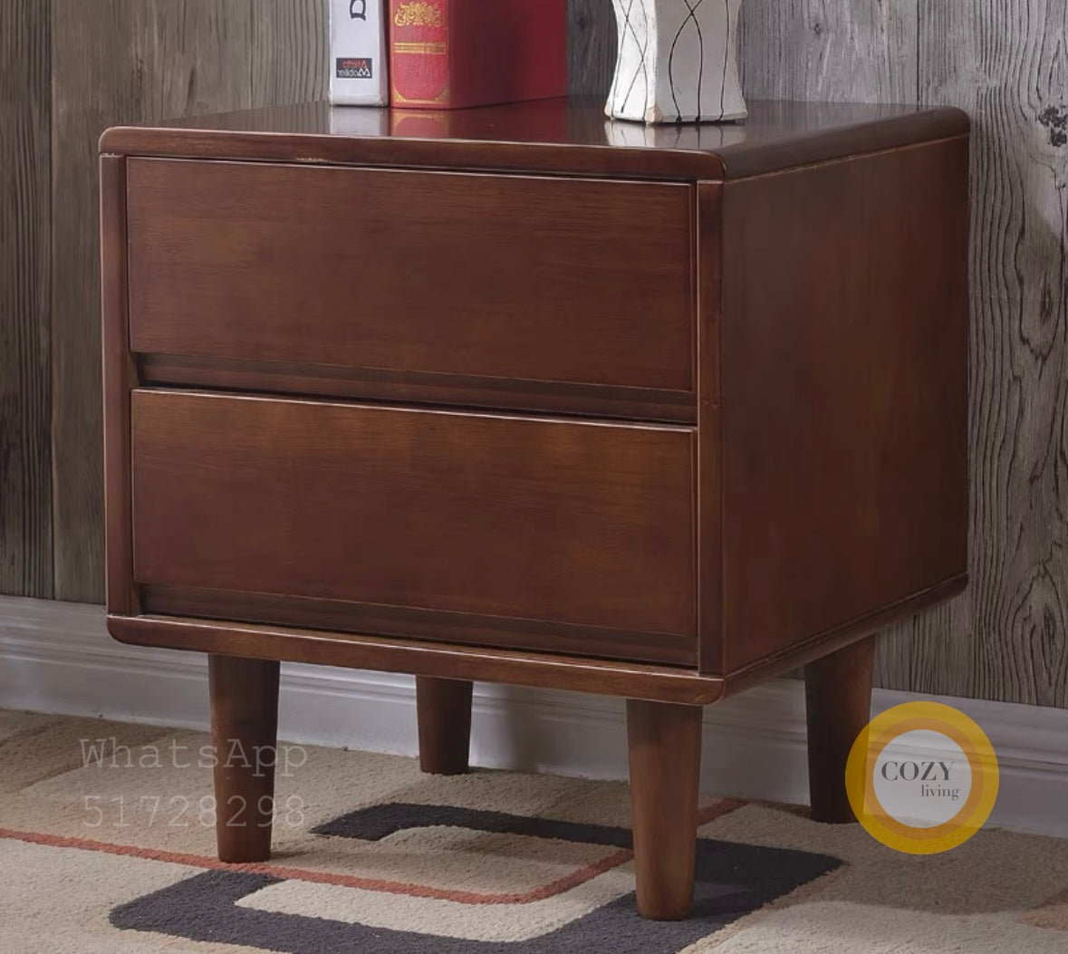 W22 solid wood bedside table