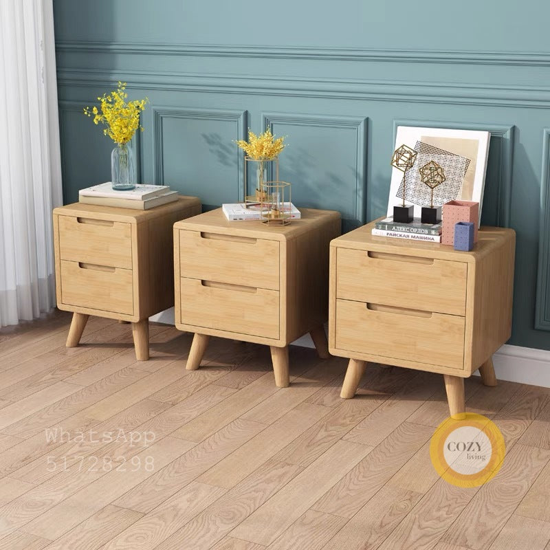 W26 solid wood bedside table