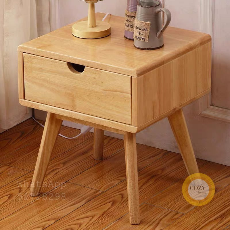 W23 solid wood bedside table