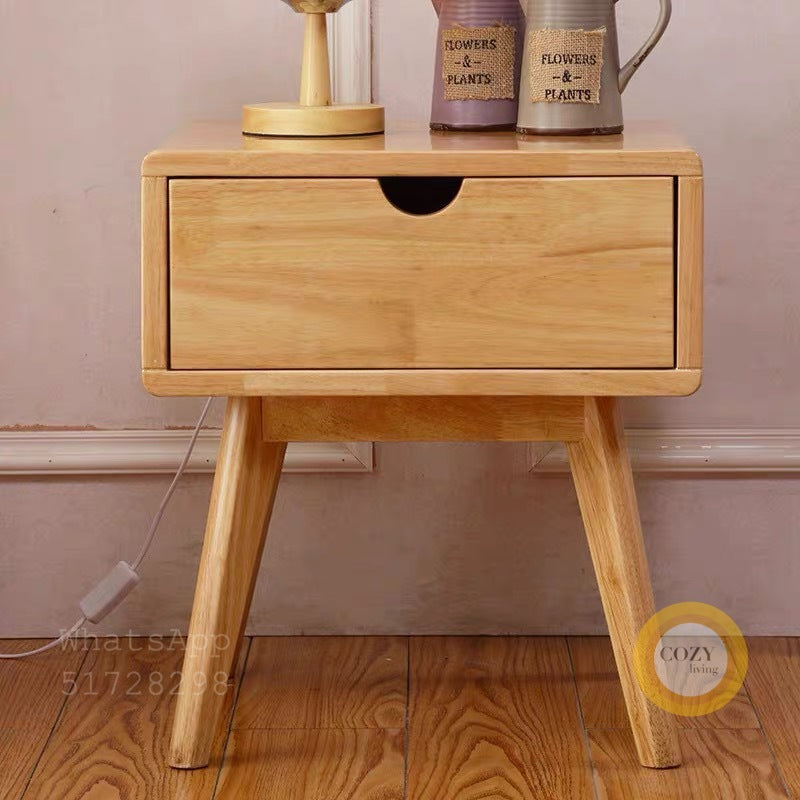 W23 solid wood bedside table