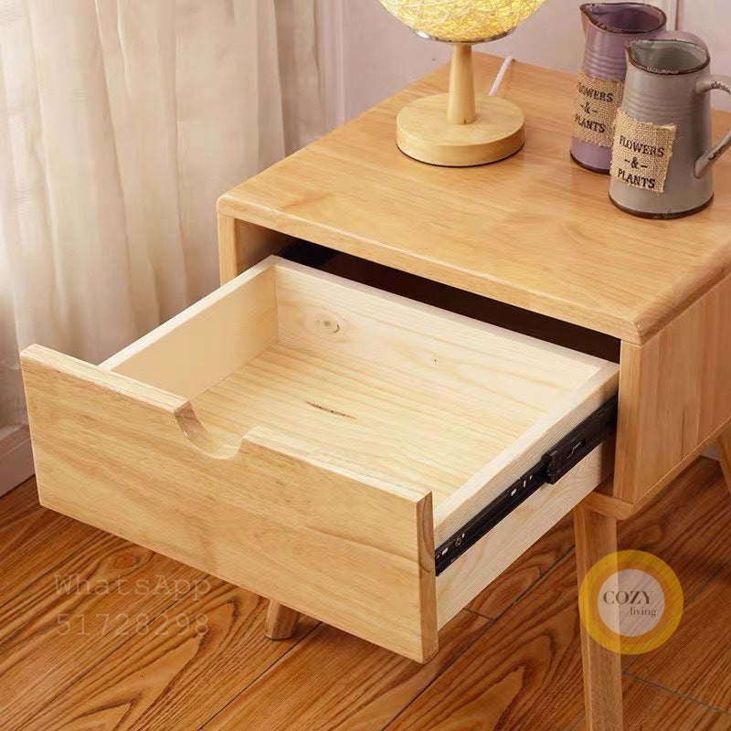 W23 solid wood bedside table