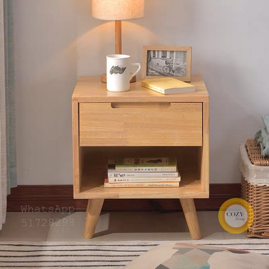 W21 solid wood bedside table