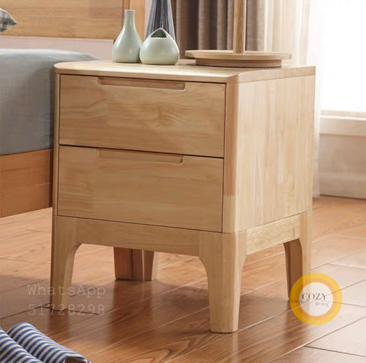 W25 solid wood bedside table