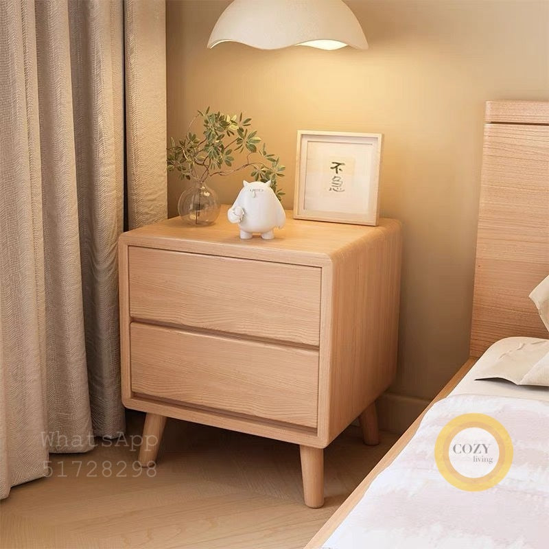 W22 solid wood bedside table