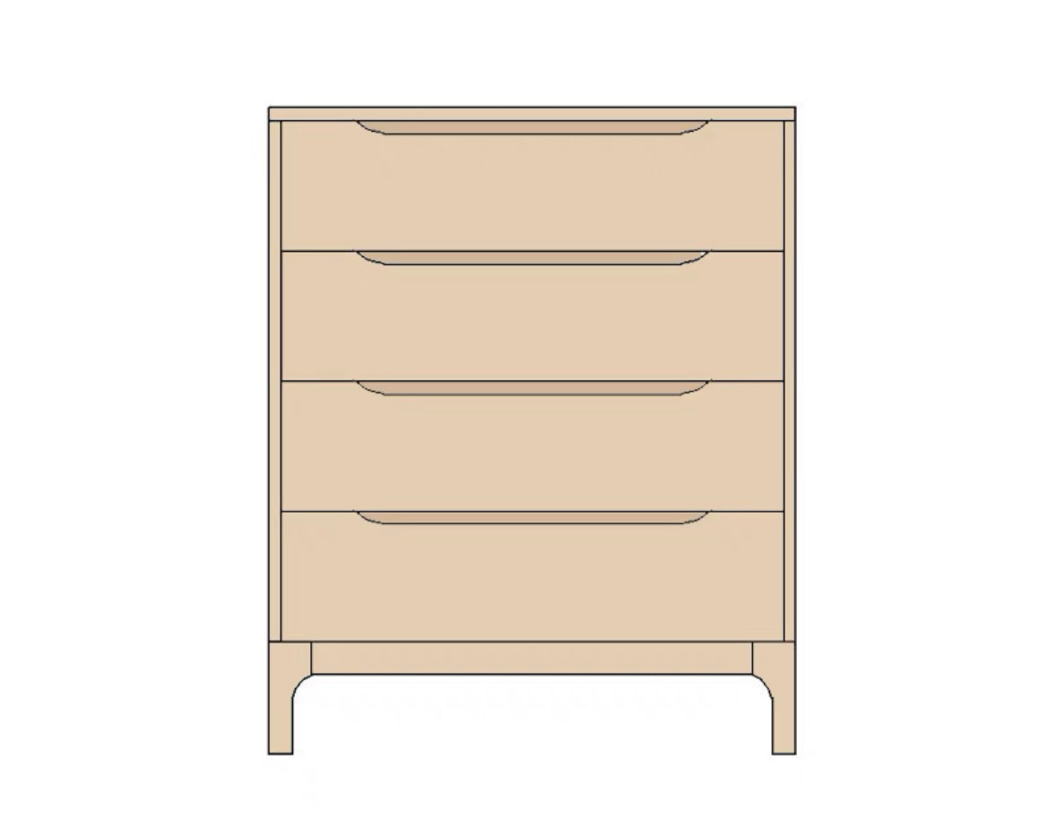 Peninsula solid wood chest of drawers