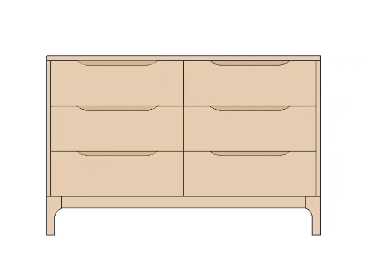 Peninsula solid wood chest of drawers
