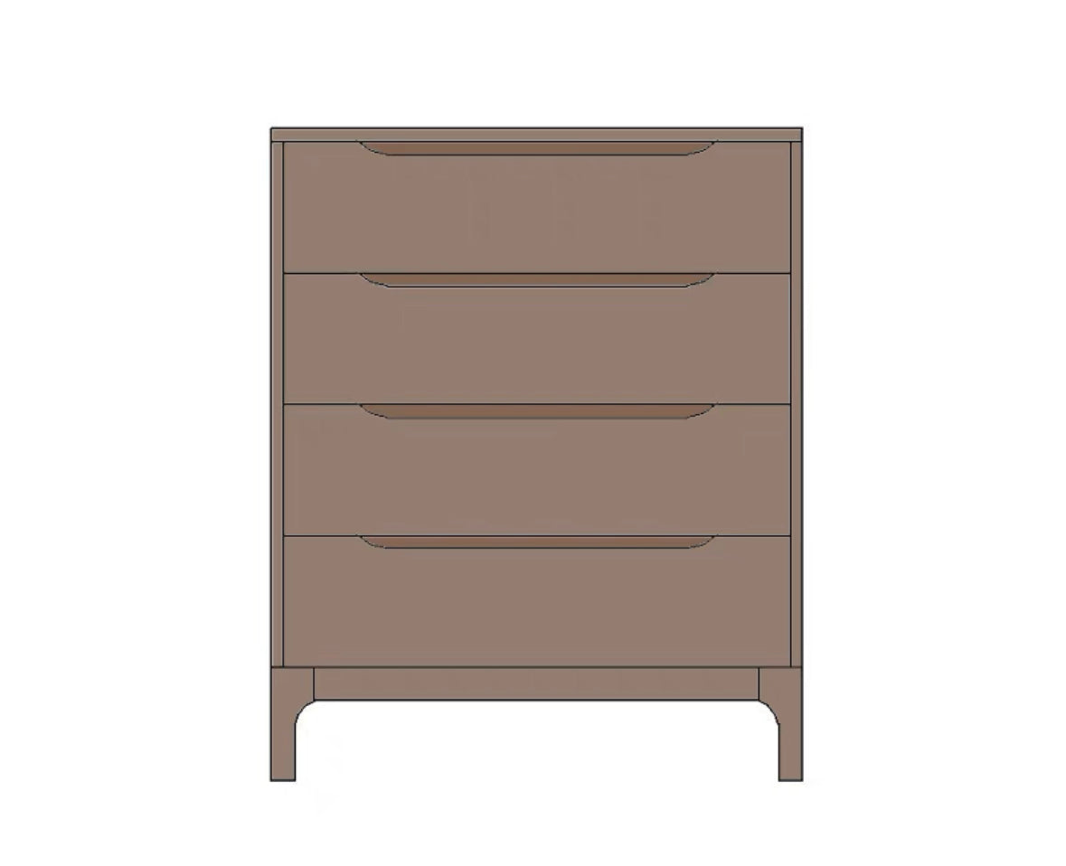 Peninsula solid wood chest of drawers