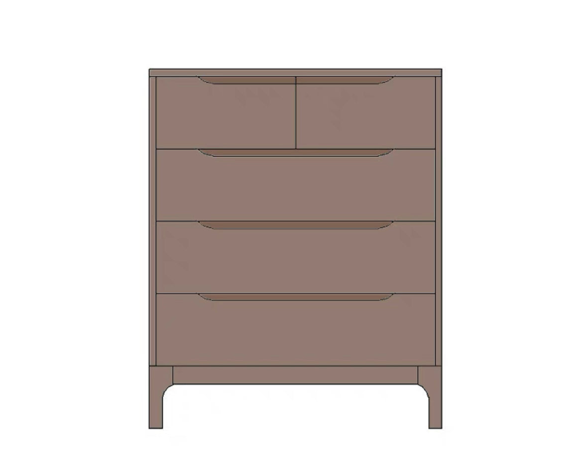 Peninsula solid wood chest of drawers
