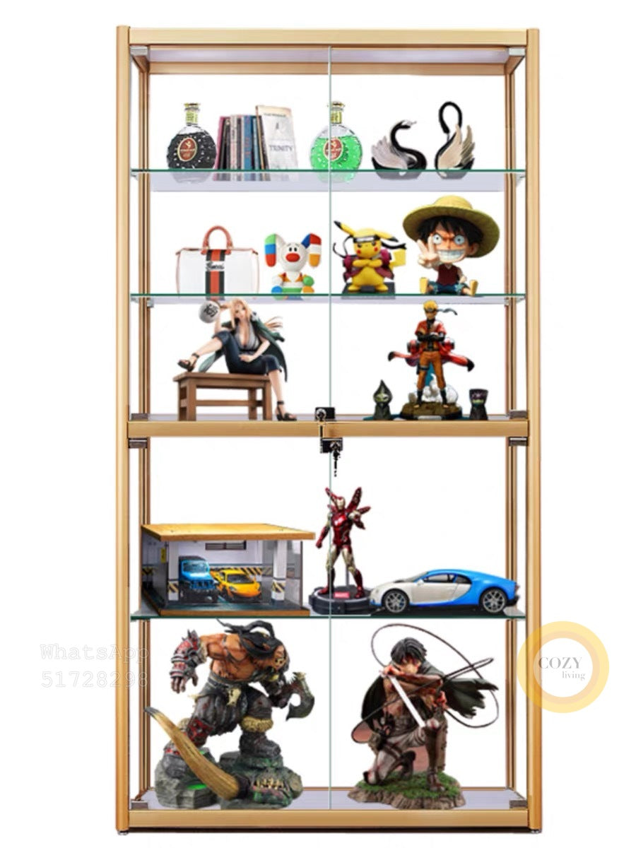 Transparent glass display cabinet