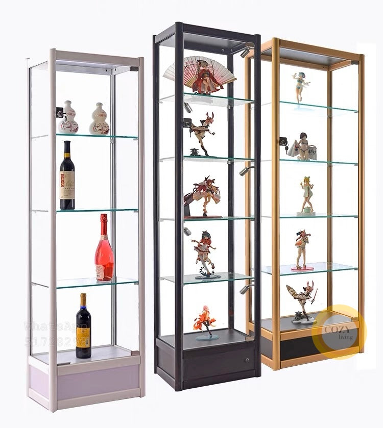 Transparent glass display cabinet