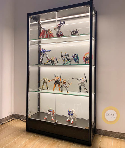 Transparent glass display cabinet