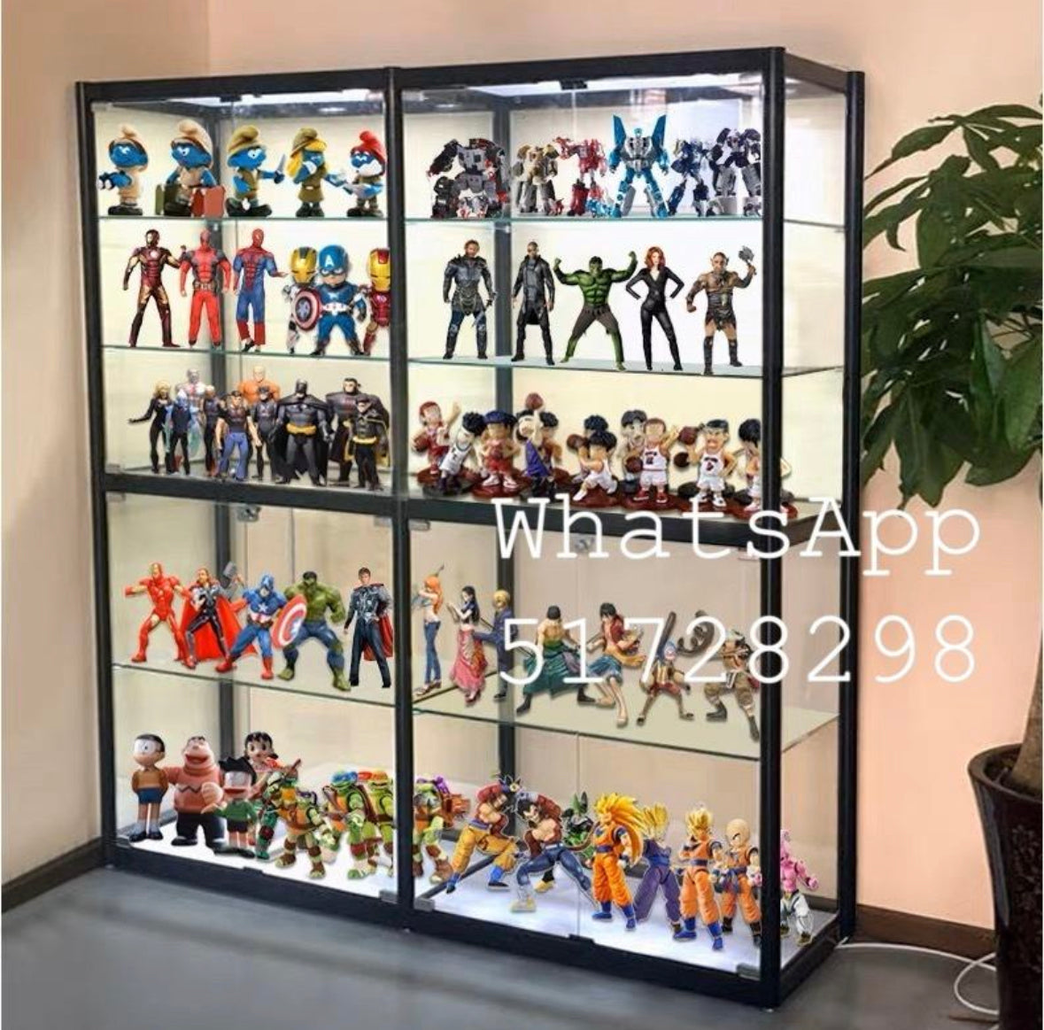 Transparent glass display cabinet