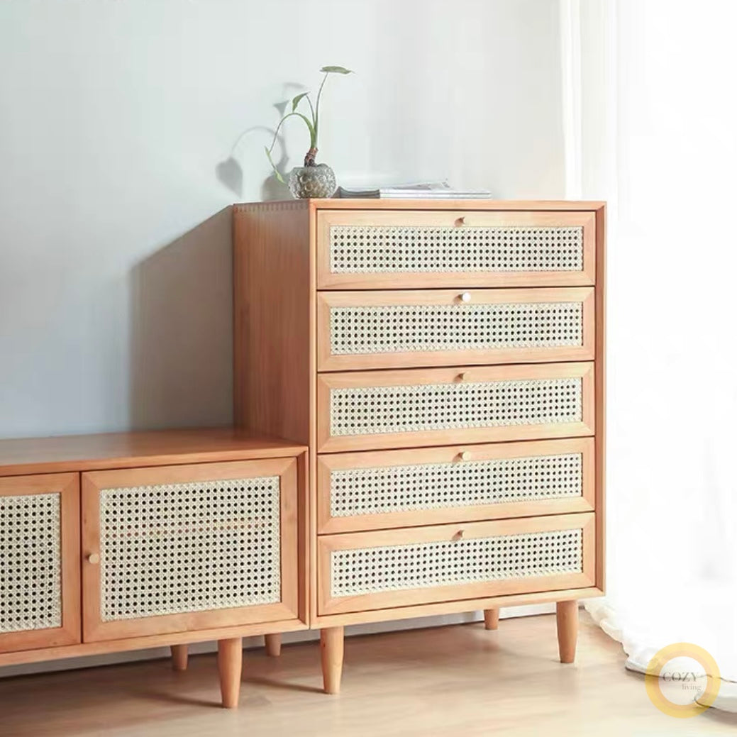๐๐๐๐ Japanese rattan woven TV cabinet solid wood ๐ญ๐ฏ ๐๐๐๐ข๐ง๐๐ญ