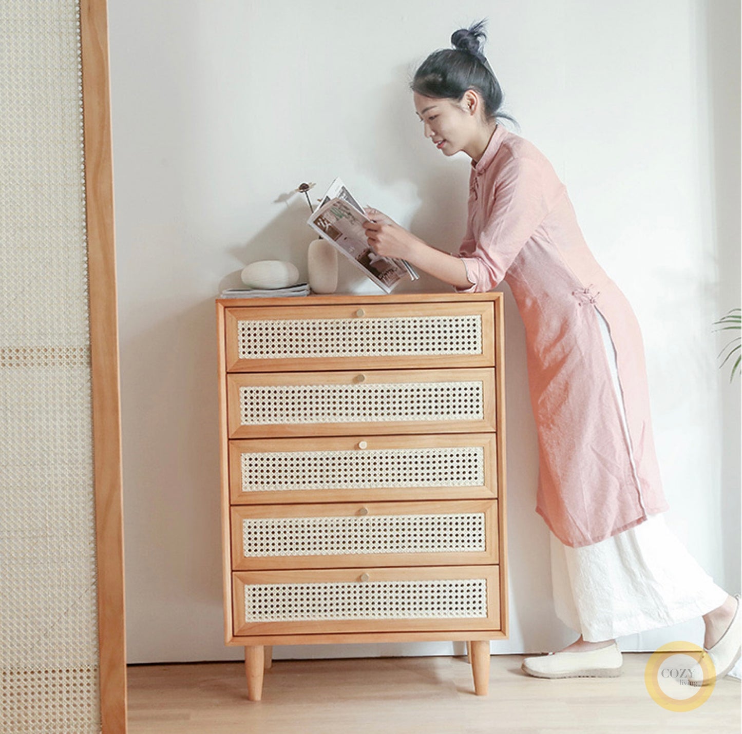 檜の居-日式藤織斗櫃【實木】