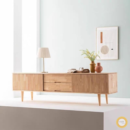 桜工芸-日式千葉趟門電視櫃【實木】