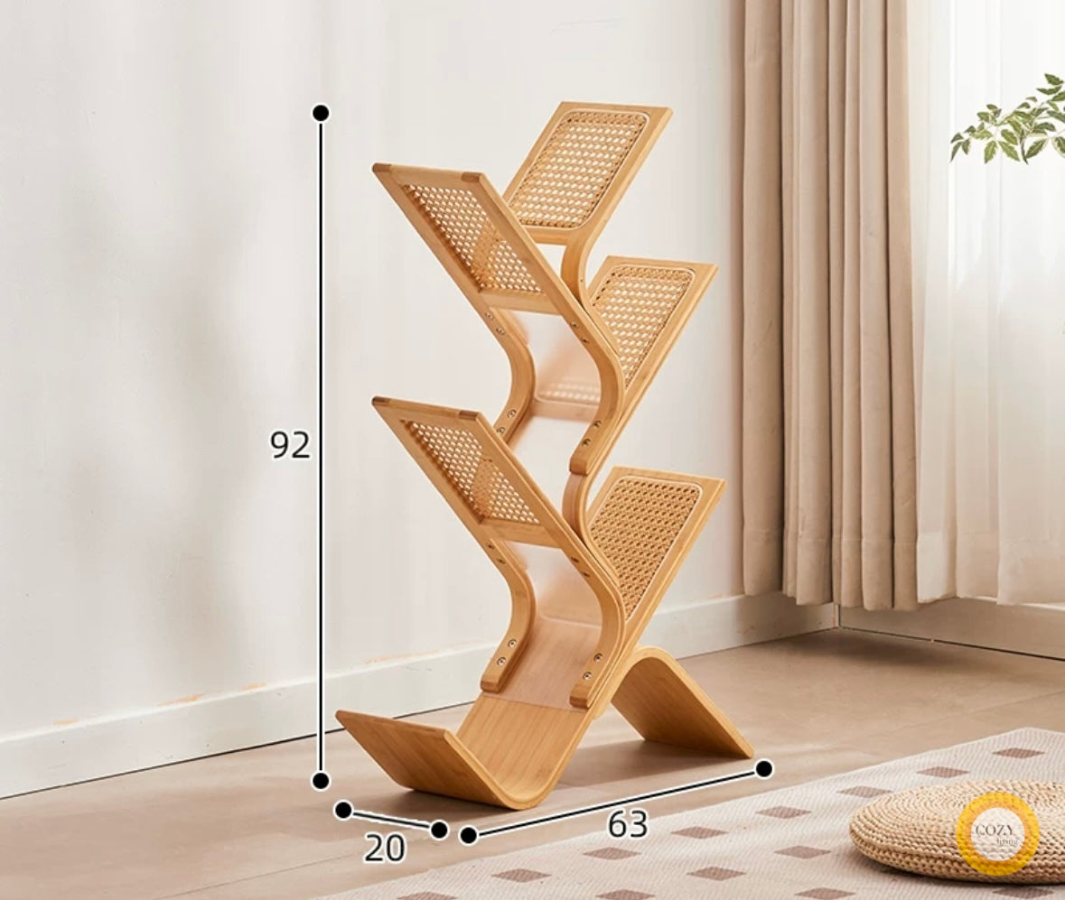 solid wood revolving bookshelf