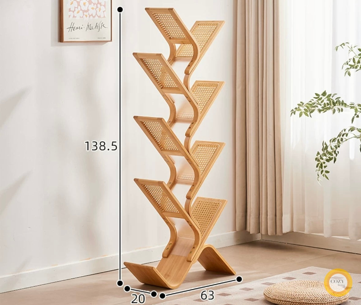 solid wood revolving bookshelf