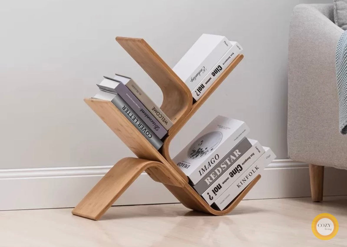 solid wood revolving bookshelf