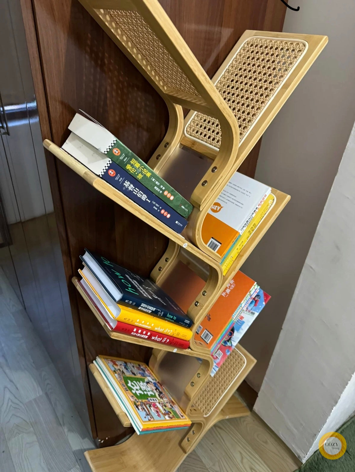 solid wood revolving bookshelf
