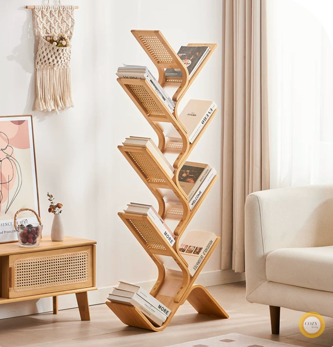 solid wood revolving bookshelf