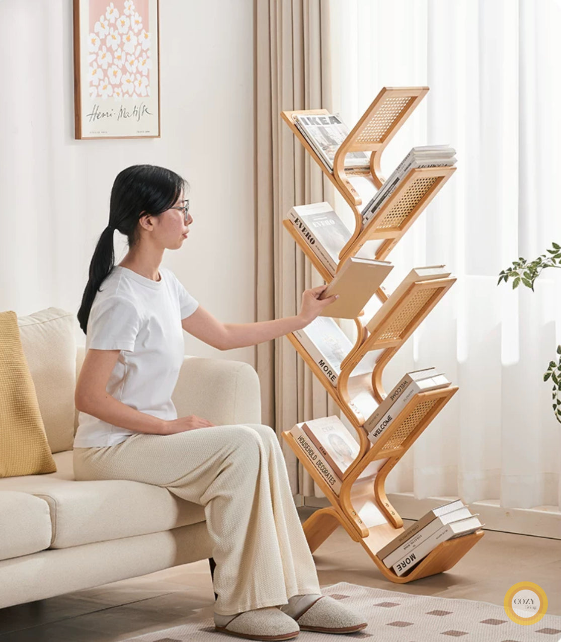 solid wood revolving bookshelf