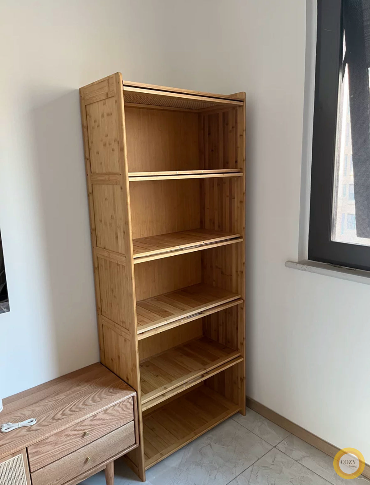 solid wood revolving bookshelf