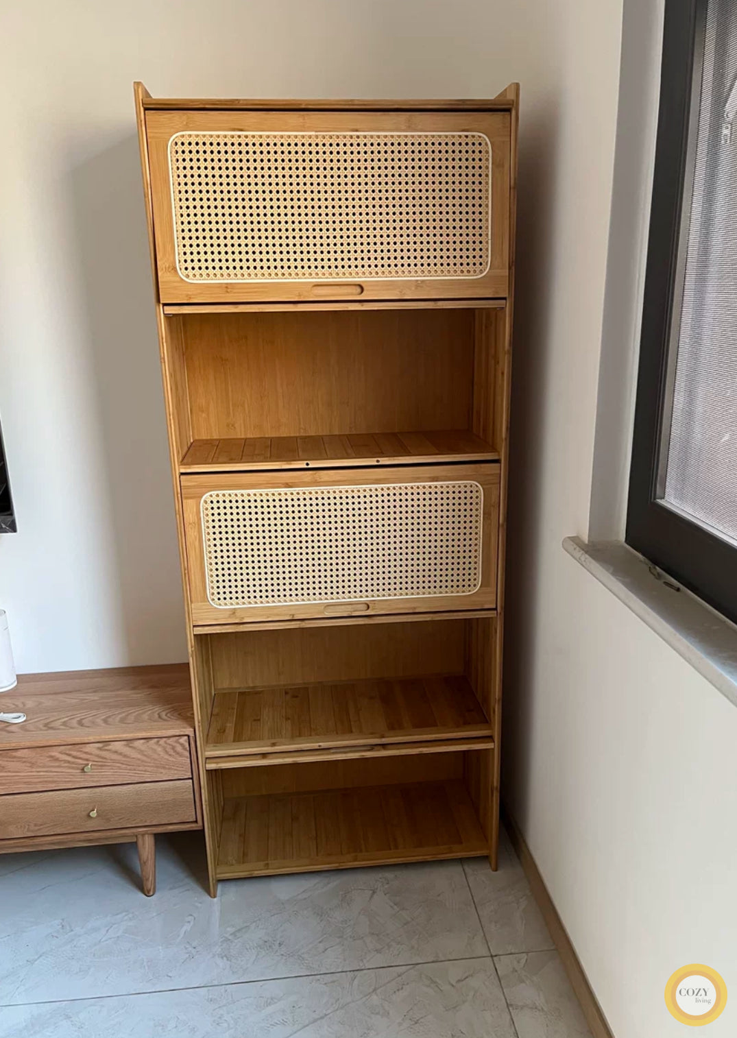 solid wood revolving bookshelf