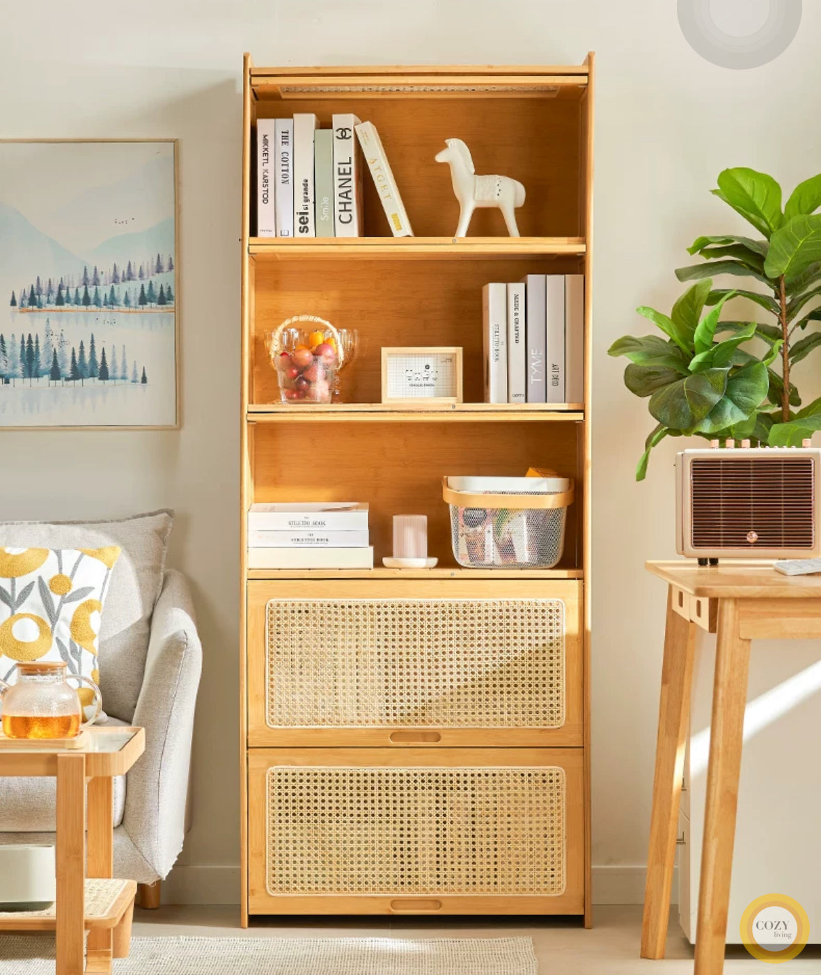 solid wood revolving bookshelf