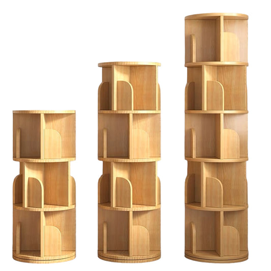 solid wood revolving bookshelf
