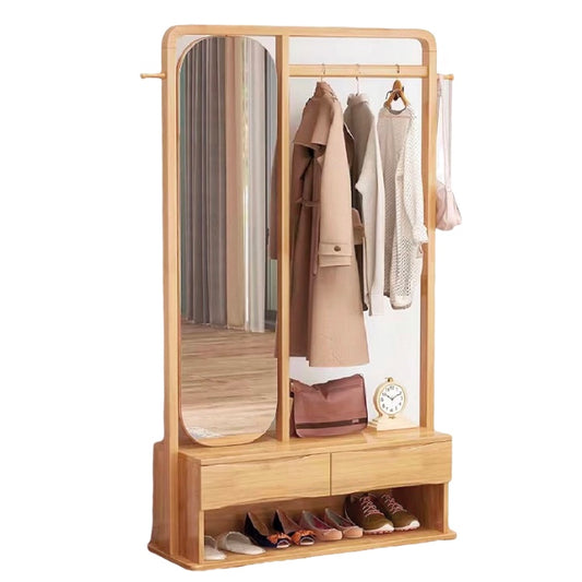 YF-9009 mirror solid wood coat rack