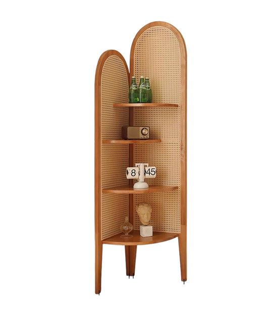 Rattan solid wood corner cabinet