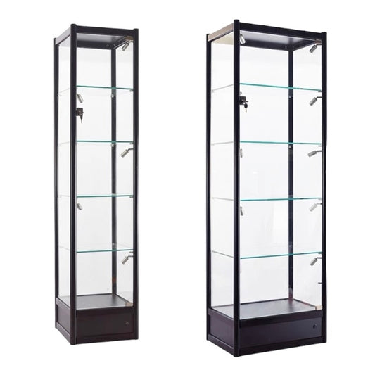 Transparent glass display cabinet