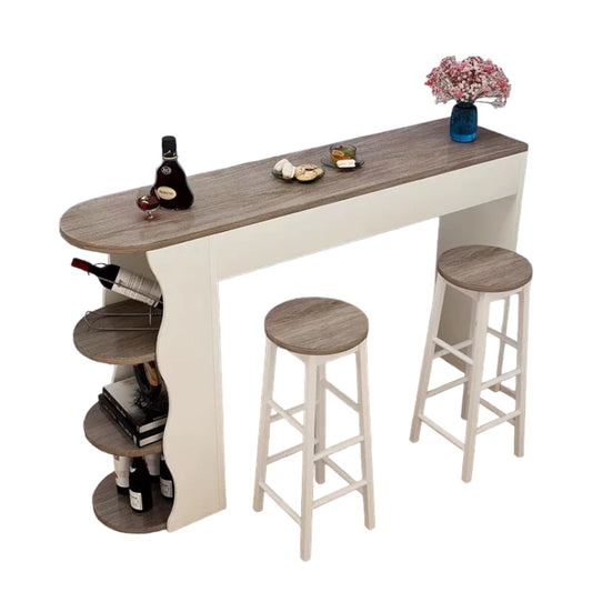 Set of bar counter and chairs