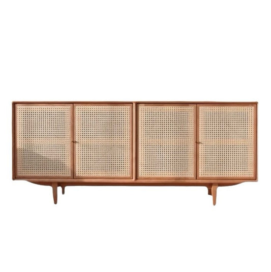 静かな角-藤編實木矮身櫃