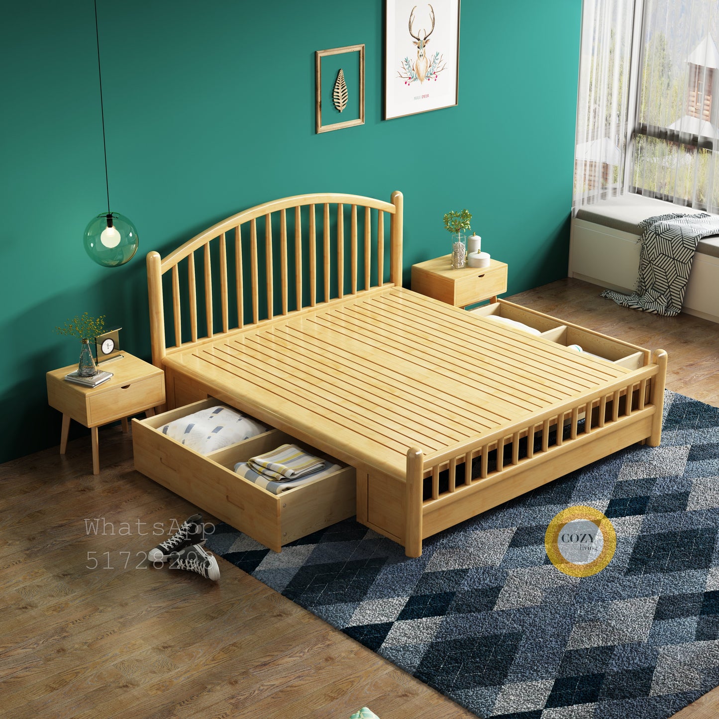 108A Nordic solid wood bed