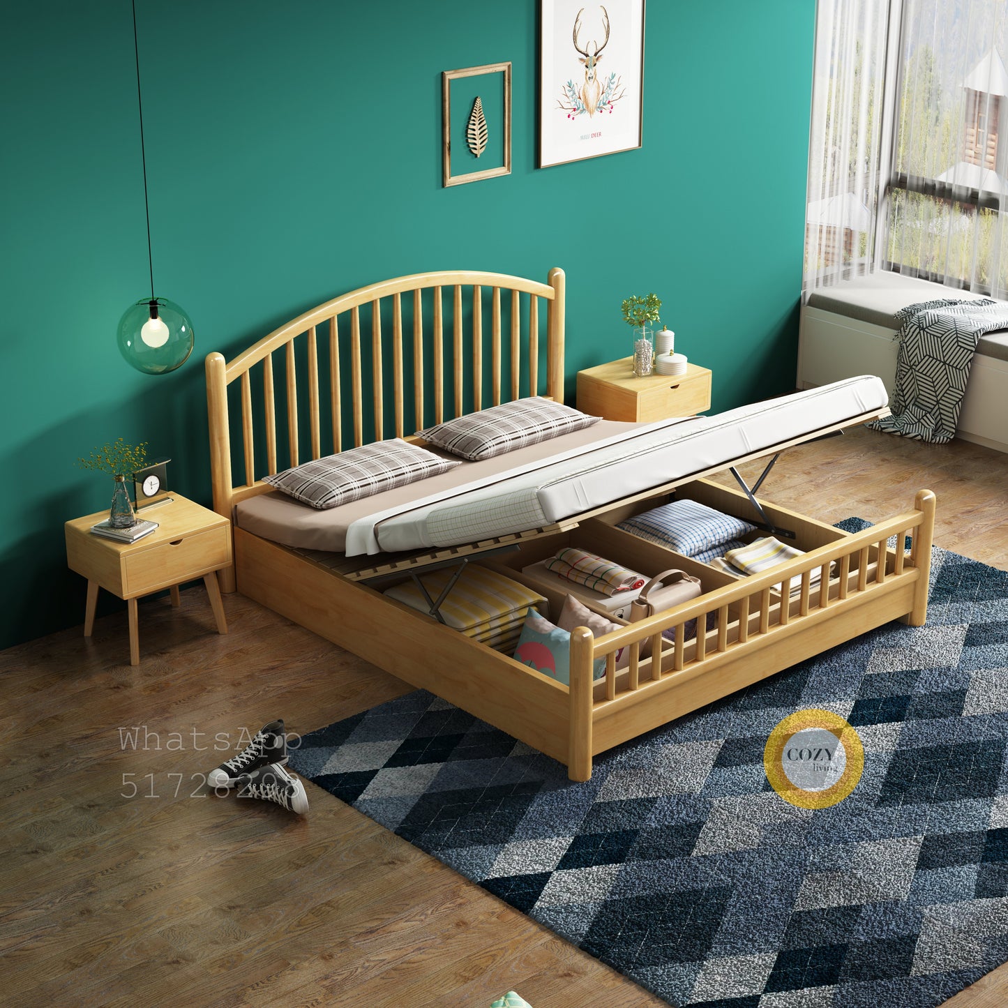 108A Nordic solid wood bed