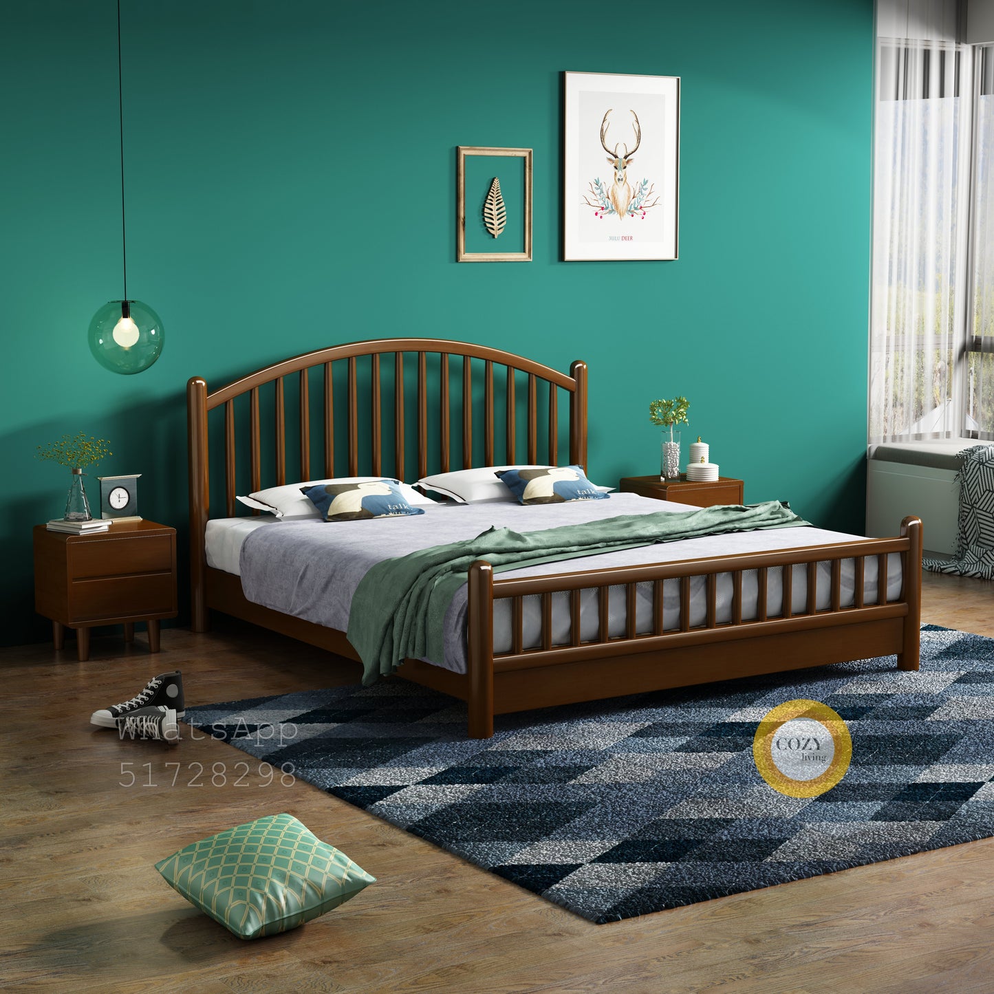 108A Nordic solid wood bed