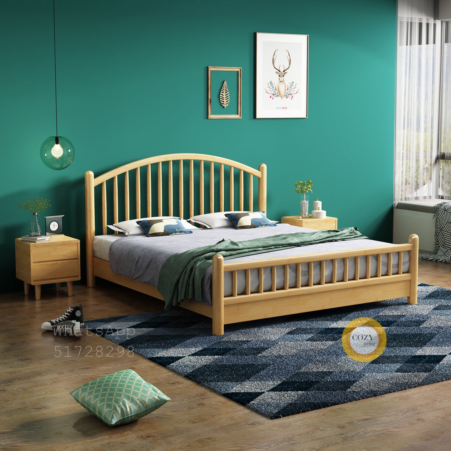 108A Nordic solid wood bed