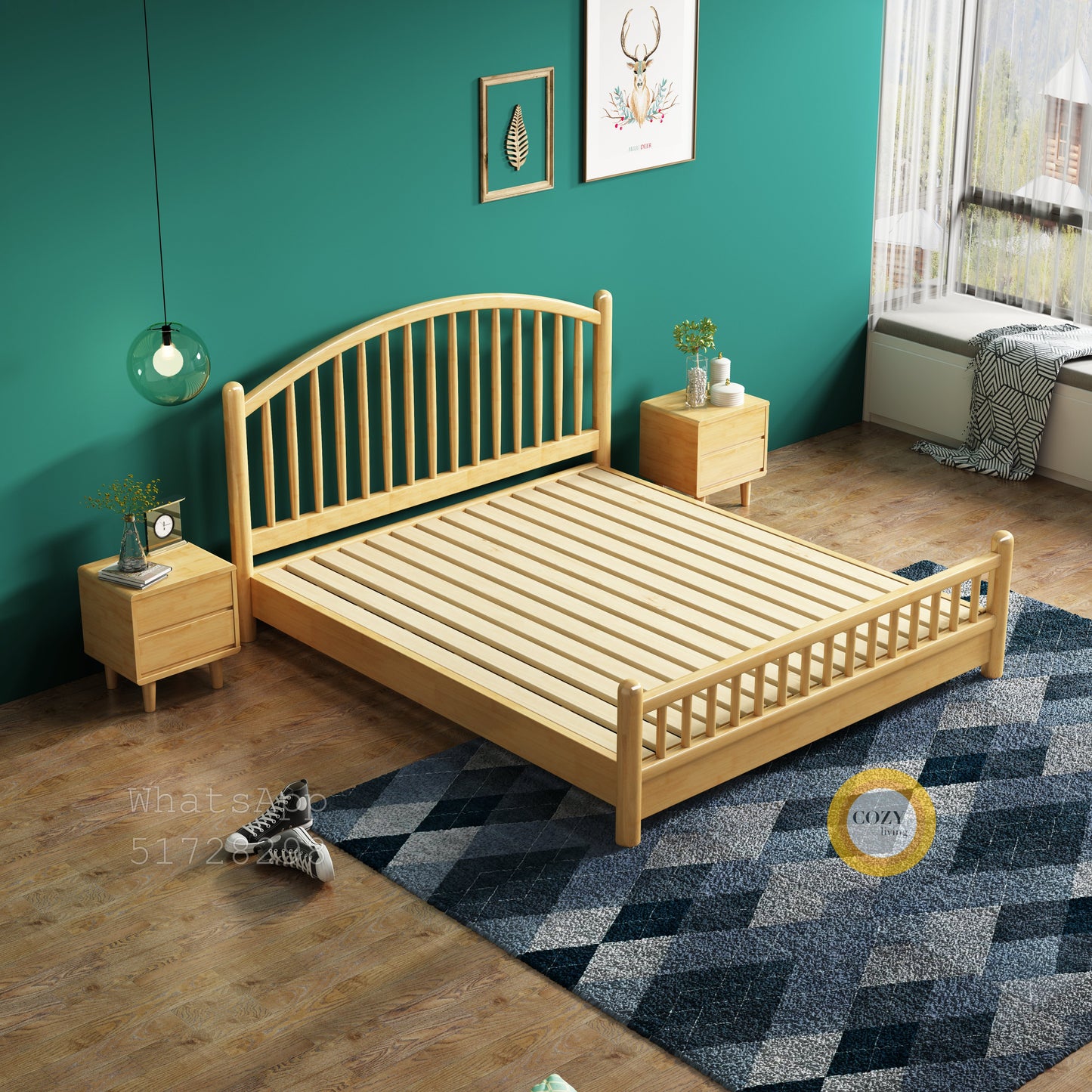 108A Nordic solid wood bed