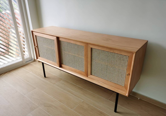 檜の居-日式藤織電視櫃【實木】