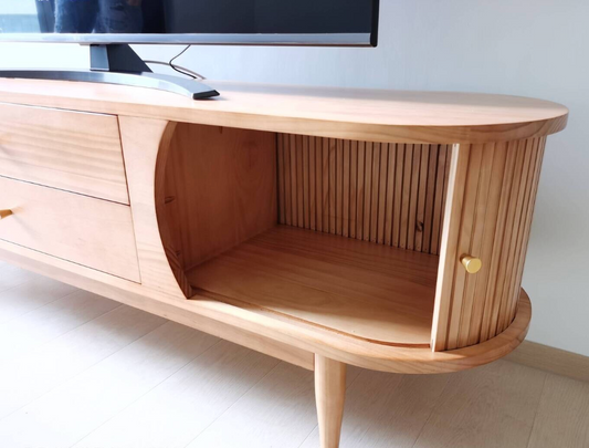 桜工芸-日式千葉趟門電視櫃【實木】