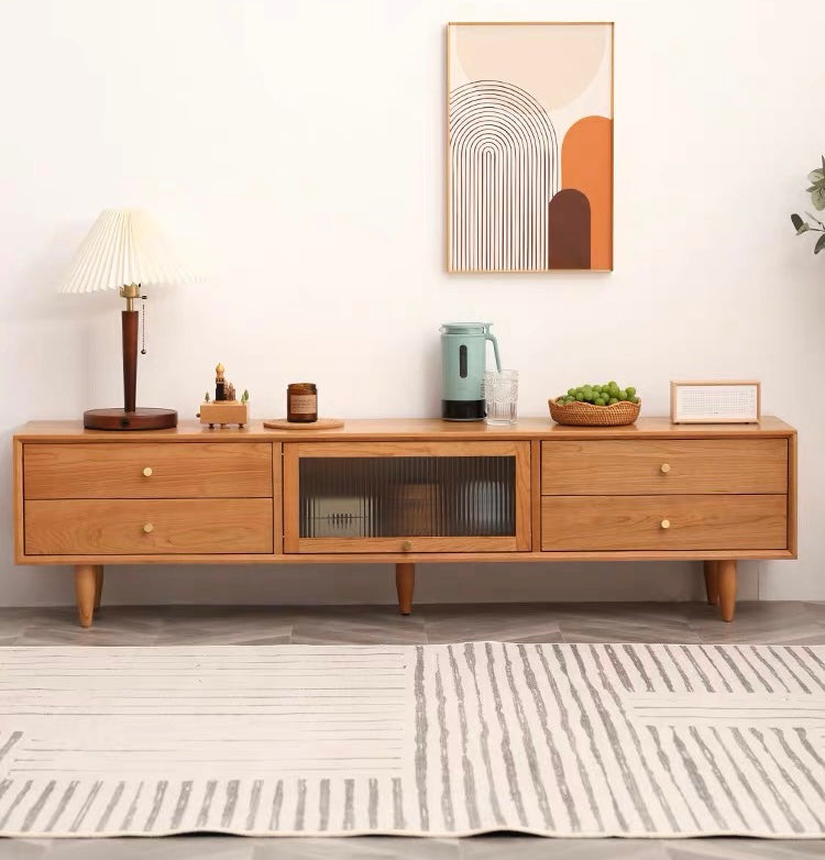 ๐๐๐๐ European style translucent Changhong glass TV cabinet solid wood ๐ญ๐ฏ ๐๐๐๐ข๐ง๐๐ญ