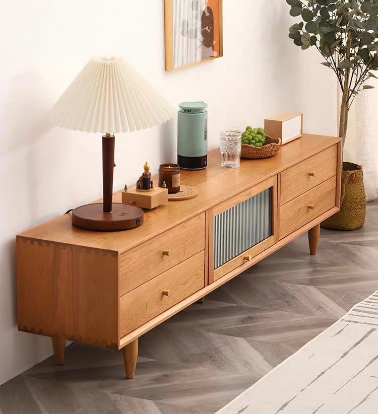 ๐๐๐๐ European style translucent Changhong glass TV cabinet solid wood ๐ญ๐ฏ ๐๐๐๐ข๐ง๐๐ญ