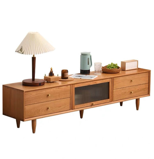 𝐍𝐨𝐫𝐝𝐢𝐜 歐式半透長虹玻璃電視櫃【實木】