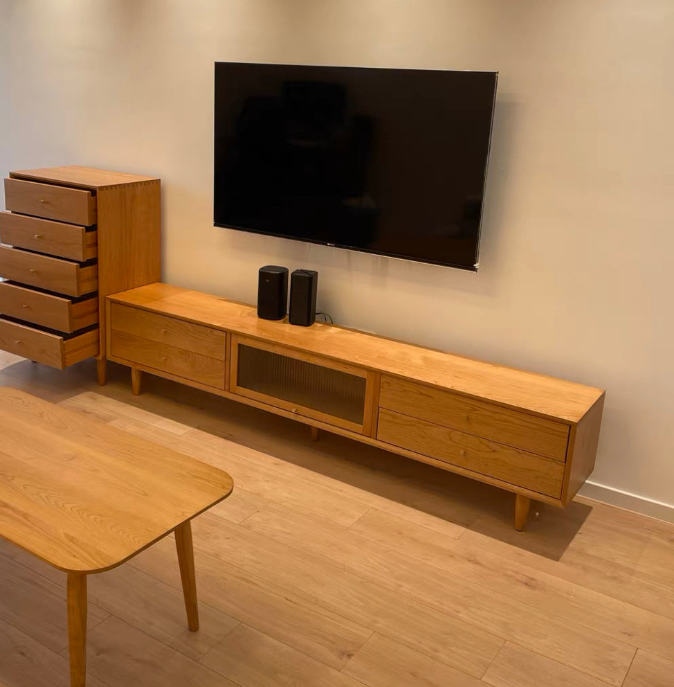 ๐๐๐๐ European style translucent Changhong glass TV cabinet solid wood ๐ญ๐ฏ ๐๐๐๐ข๐ง๐๐ญ