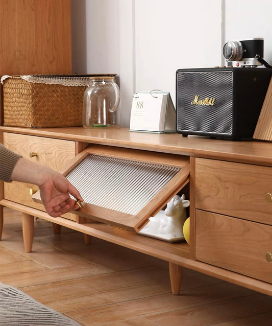 𝐍𝐨𝐫𝐝𝐢𝐜 歐式半透長虹玻璃電視櫃【實木】