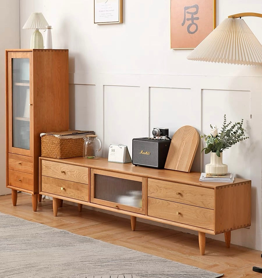 ๐๐๐๐ European style translucent Changhong glass TV cabinet solid wood ๐ญ๐ฏ ๐๐๐๐ข๐ง๐๐ญ